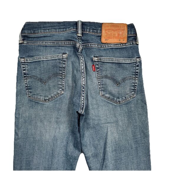 Levis 511 Slim Fit Tapered Jeans Mens 29x32 Measures 28x31 Blue Stretch Denim - Picture 11 of 12